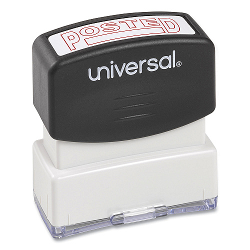 Universal Message Stamp, POSTED, Pre-Inked One-Color, Red (UNV10065)