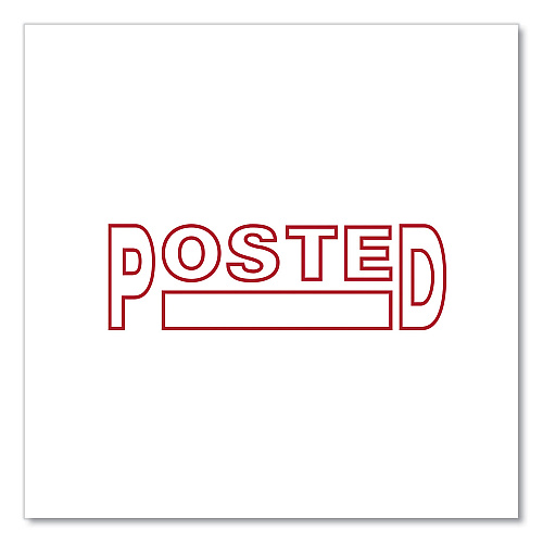 Universal Message Stamp, POSTED, Pre-Inked One-Color, Red (UNV10065)