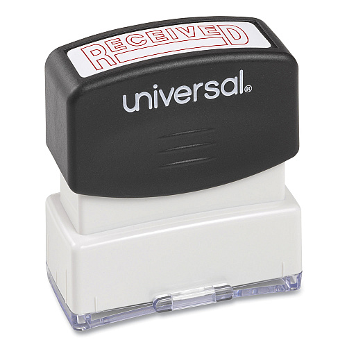 Universal Message Stamp, RECEIVED, Pre-Inked One-Color, Red (UNV10067)