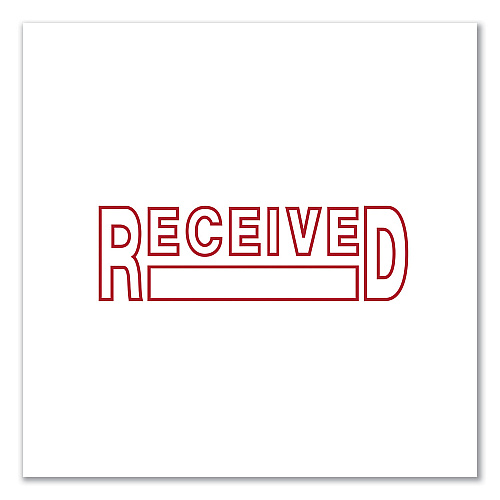 Universal Message Stamp, RECEIVED, Pre-Inked One-Color, Red (UNV10067)
