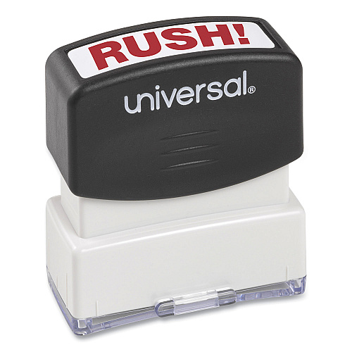 Universal Message Stamp, RUSH, Pre-Inked One-Color, Red (UNV10069)