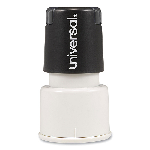 Universal Round Message Stamp, CHECK MARK, Pre-Inked/Re-Inkable, Red (UNV10075)