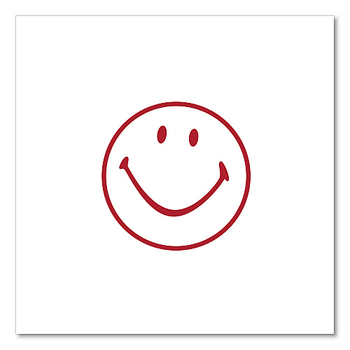 Universal Round Message Stamp, SMILEY FACE, Pre-Inked/Re-Inkable, Red (UNV10080)