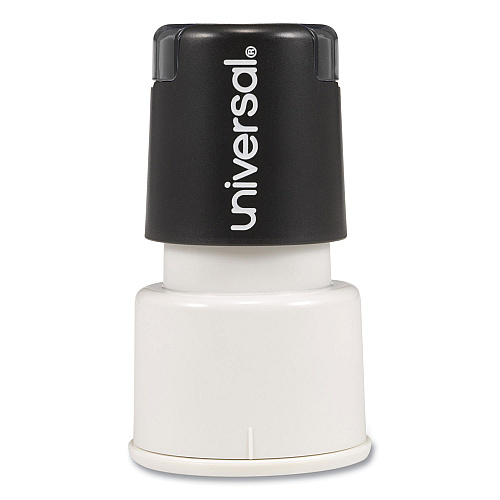 Universal Round Message Stamp, SMILEY FACE, Pre-Inked/Re-Inkable, Red (UNV10080)