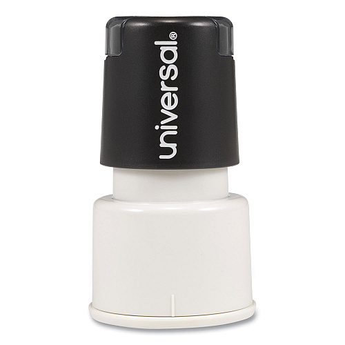 Universal Round Message Stamp, STAR, Pre-Inked/Re-Inkable, Red (UNV10081)