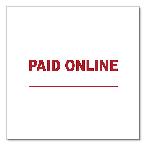 Universal Message Stamp, PAID ONLINE, Pre-Inked One-Color, Red (UNV10156)