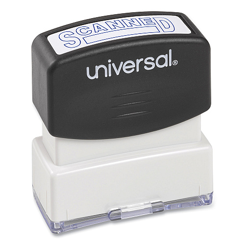 Universal Message Stamp, SCANNED, Pre-Inked One-Color, Blue (UNV10157)