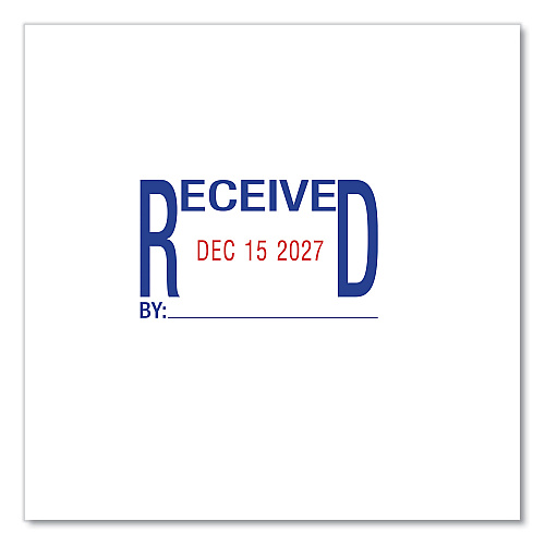 Trodat Printy Economy Date Stamp, Self-Inking, 1.63" x 1", Blue/Red (E4752)