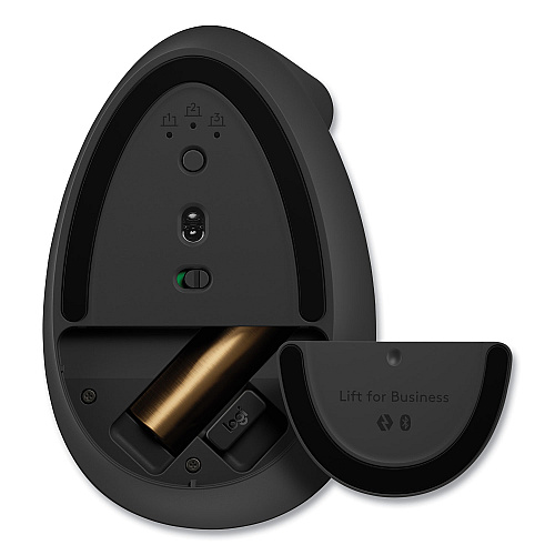 Logitech Lift for Business Vertical Ergonomic Mouse, 2.4 GHz Frequency/32 ft Wireless Range, Right Hand Use, Graphite (910006491)