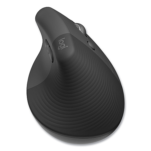 Logitech Lift for Business Vertical Ergonomic Mouse, 2.4 GHz Frequency/32 ft Wireless Range, Right Hand Use, Graphite (910006491)