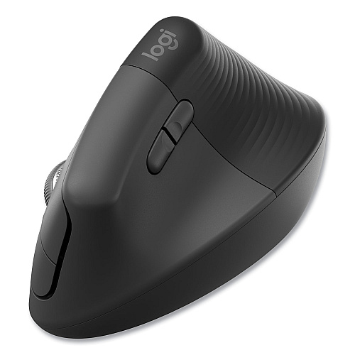 Logitech Lift for Business Vertical Ergonomic Mouse, 2.4 GHz Frequency/32 ft Wireless Range, Right Hand Use, Graphite (910006491)