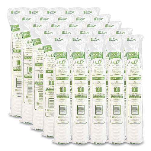 Dart High-Impact Polystyrene Cold Cups, 7 oz, Translucent, Clear, 100/Pack (Y7PK)