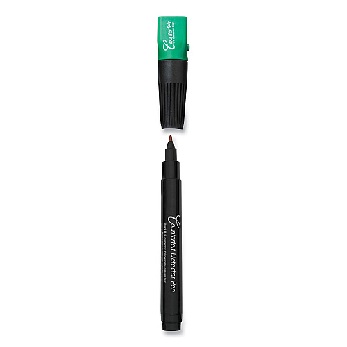 Dri Mark Counterfeit Money Detection System, UV Light; Watermark Detector; Color Change Ink, U.S. Currency, 0.8 x 0.8 x 6, Black/Green (351UV6)