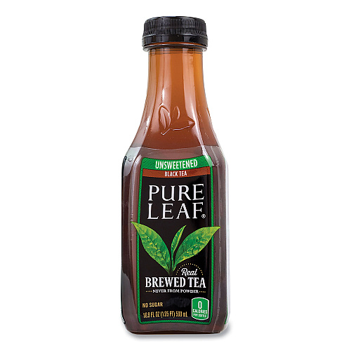Lipton Pure Leaf Unsweetened Iced Black Tea, 16.9 oz Bottle, 18/Carton (22002027)