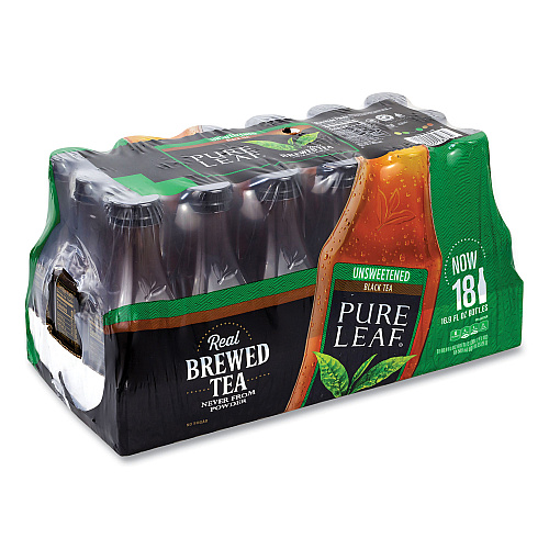 Lipton Pure Leaf Unsweetened Iced Black Tea, 16.9 oz Bottle, 18/Carton (22002027)