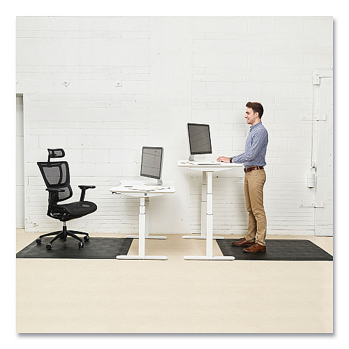 Deflecto Ergonomic Sit Stand Mat, 48 x 36, Black, 25/Pallet (CM24142BSS25)