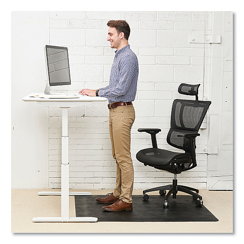 Deflecto Ergonomic Sit Stand Mats, 60 x 46, Black, 25/Pallet (CM24442FBSS2)