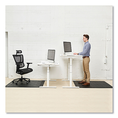 Deflecto Ergonomic Sit Stand Mats, 60 x 46, Black, 25/Pallet (CM24442FBSS2)