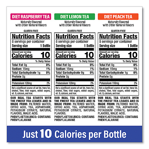 Snapple Ice Tea Variety Pack, Assorted Flavors, 20 oz Bottle, 24/Carton (22002043)
