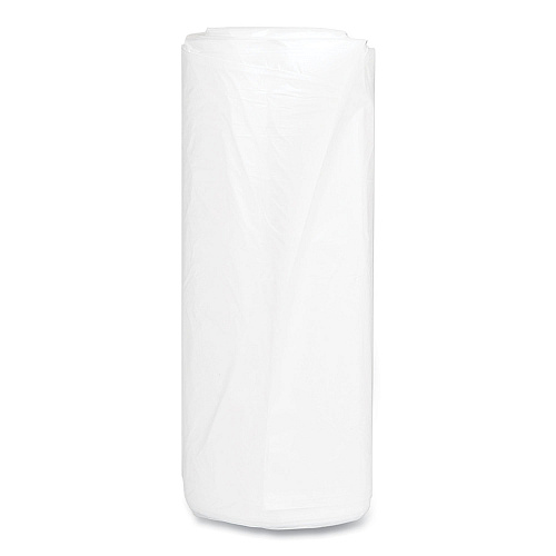 Inteplast Group High-Density Commercial Can Liners, 60 gal, 17 mic, 38" x 60", Clear, Interleaved Roll, 25 Bags/Roll, 8 Rolls/Carton (S386017N)