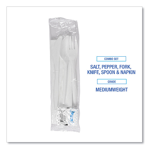 Boardwalk&reg; Wrapped Cutlery Kit with Salt, Pepper & Napkin, 250 Kits (BWK6KITMW)