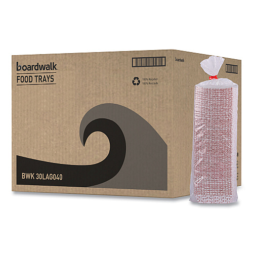 Boardwalk&reg; Paper Food Baskets, 6 oz., Cap, Red/White, 1,000/Carton (BWK30LAG040)
