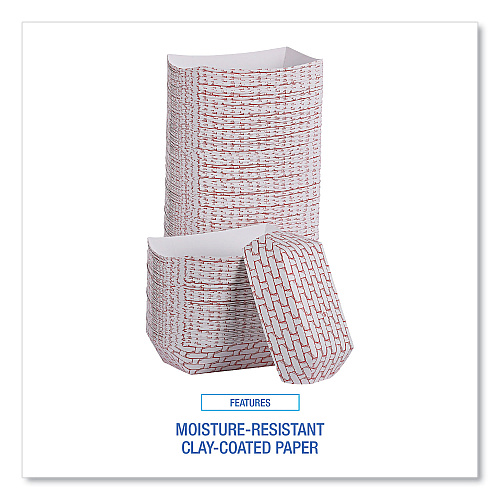 Boardwalk&reg; Paper Food Baskets, 6 oz., Cap, Red/White, 1,000/Carton (BWK30LAG040)