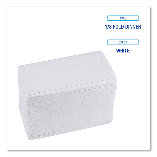 Boardwalk&reg; 1/8-Fold Dinner Napkins, 2-Ply, 300 Napkins, 10 Packs (BWK8321W)