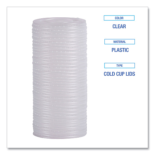 Boardwalk Deerfield Cold Cup Lids, Fits 12 oz to 20 oz Cups, Clear, Plastic, 50/Pack, 20 Packs/Carton (BWKDEERCLIDW)