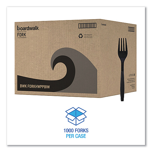 Boardwalk&reg; HW Wrapped Plastic Cutlery, Fork, 1000 Forks (BWKFORKHWPPBIW)