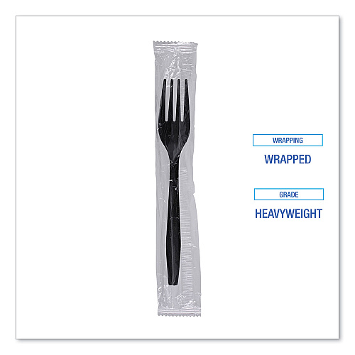 Boardwalk&reg; HW Wrapped Plastic Cutlery, Fork, 1000 Forks (BWKFORKHWPPBIW)