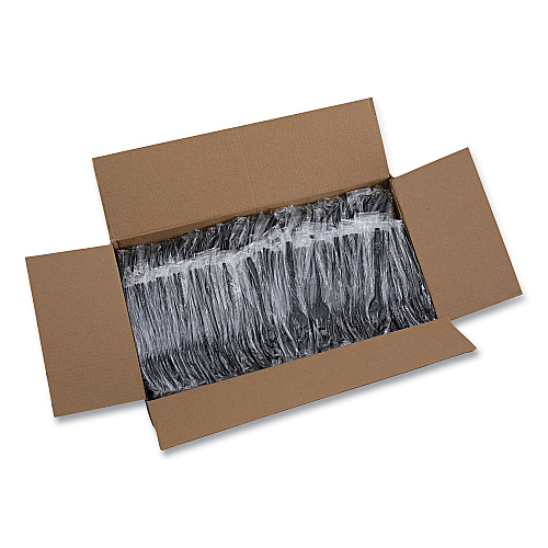 Boardwalk&reg; HW Wrapped Plastic Cutlery, Fork, 1000 Forks (BWKFORKHWPPBIW)