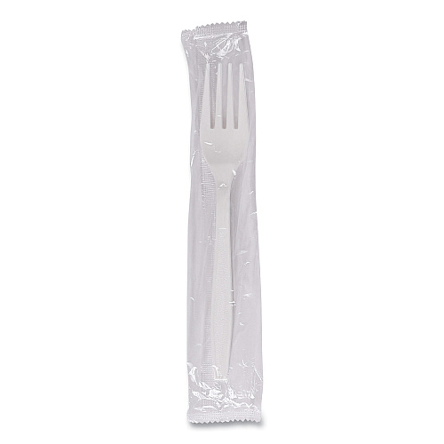 Boardwalk&reg; Heavyweight Wrapped Cutlery, Fork, White, 1000 Forks (BWKFORKHWPPWIW)