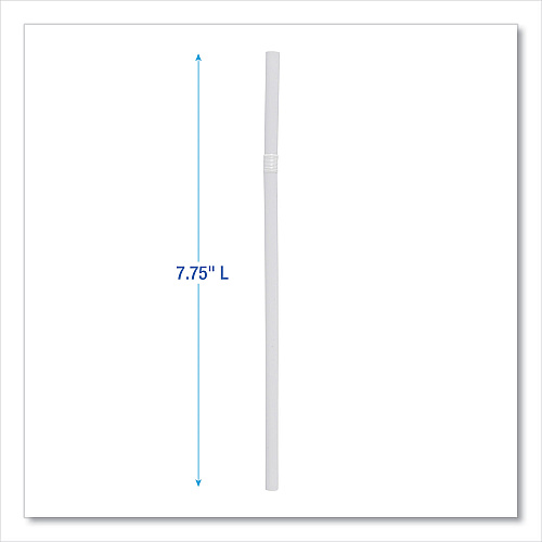 Boardwalk&reg; Flexible Wrapped Straws, White, 25 Packs (BWKFSTW775W25)