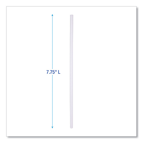 Boardwalk Wrapped Jumbo Straws, 7.75", Polypropylene, Clear, 12,000/Carton (BWKJSTW775CLR)