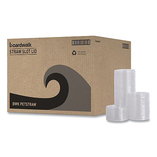 Boardwalk&reg; PET Cold Cup Lids, Fits 16-24oz Plastic Cups, 1000 Lids (BWKPETSTRAW)