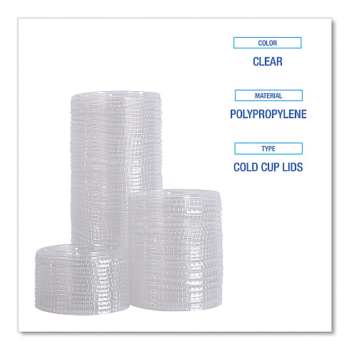 Boardwalk&reg; PET Cold Cup Lids, Fits 16-24oz Plastic Cups, 1000 Lids (BWKPETSTRAW)