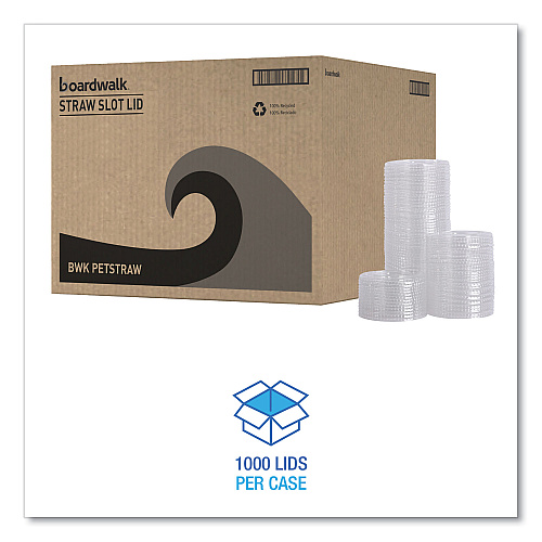 Boardwalk&reg; PET Cold Cup Lids, Fits 16-24oz Plastic Cups, 1000 Lids (BWKPETSTRAW)
