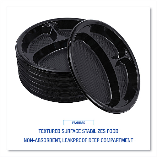 Boardwalk&reg; Hi-Impact Plastic Dinnerware, Plate, Bk, 500 Plates (BWKPLTHIPS10BL3)