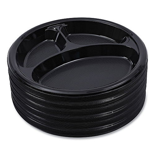 Boardwalk&reg; Hi-Impact Plastic Dinnerware, Plate, Bk, 500 Plates (BWKPLTHIPS10BL3)