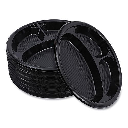 Boardwalk&reg; Hi-Impact Plastic Dinnerware, Plate, Bk, 500 Plates (BWKPLTHIPS10BL3)