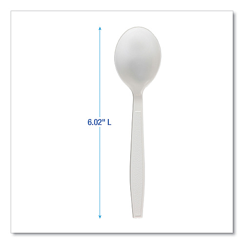 Boardwalk&reg; Heavyweight Plastic Cutlery, Soup Spoon,1000 Pcs (BWKSOUPHWPPWH)