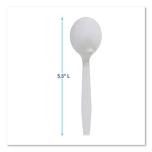Boardwalk&reg; Plastic Cutlery, Soup Spoon, White, 1000/Carton (BWKSOUPSPOON)
