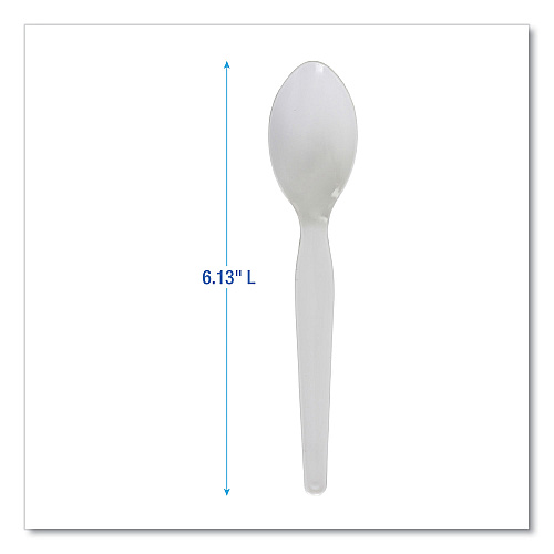 Boardwalk&reg; Full-Length Polystyrene Teaspoons, White, 1000/Carton (BWKSPOONHW)