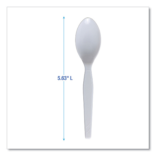 Boardwalk&reg; Polystyrene Cutlery, Teaspoon, 100 Teaspoons (BWKSPOONMWPSBX)