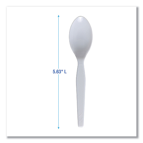 Boardwalk&reg; Plastic Tableware, Teaspoon, White, 1,000 Count (BWKSPOONMWPSCT)