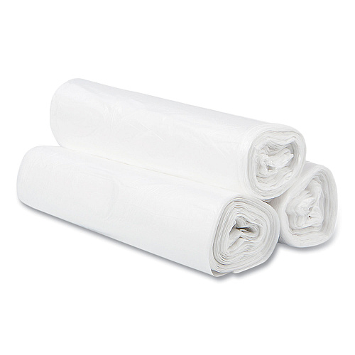 Inteplast Group High-Density Commercial Can Liners, 30 gal, 10 mic, 30" x 37", Clear, Interleaved Roll, 25 Bags/Roll, 20 Rolls/Carton (S303710N)