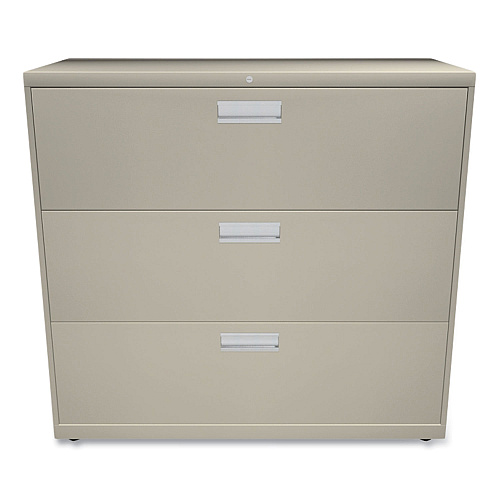 HON Brigade 600 Series Lateral File, 3 Legal/Letter-Size File Drawers, Putty, 42" x 18" x 39.13" (693LL)