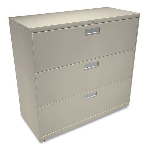 HON Brigade 600 Series Lateral File, 3 Legal/Letter-Size File Drawers, Putty, 42" x 18" x 39.13" (693LL)
