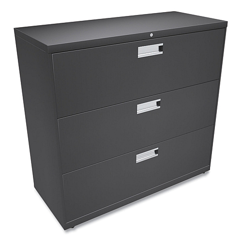HON Brigade 600 Series Lateral File, 3 Legal/Letter-Size File Drawers, Charcoal, 42" x 18" x 39.13" (693LS)